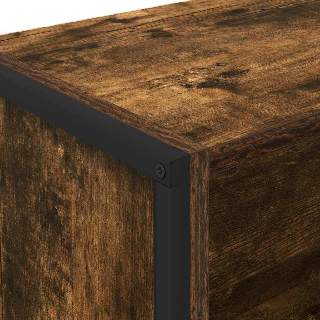 Regał na książki, kolor dymny, 80 x 30 x 155 cm, materiał drewnopochodny, przemysłowy regał stojący z 5 półkami, do salonu, biura, sypialni