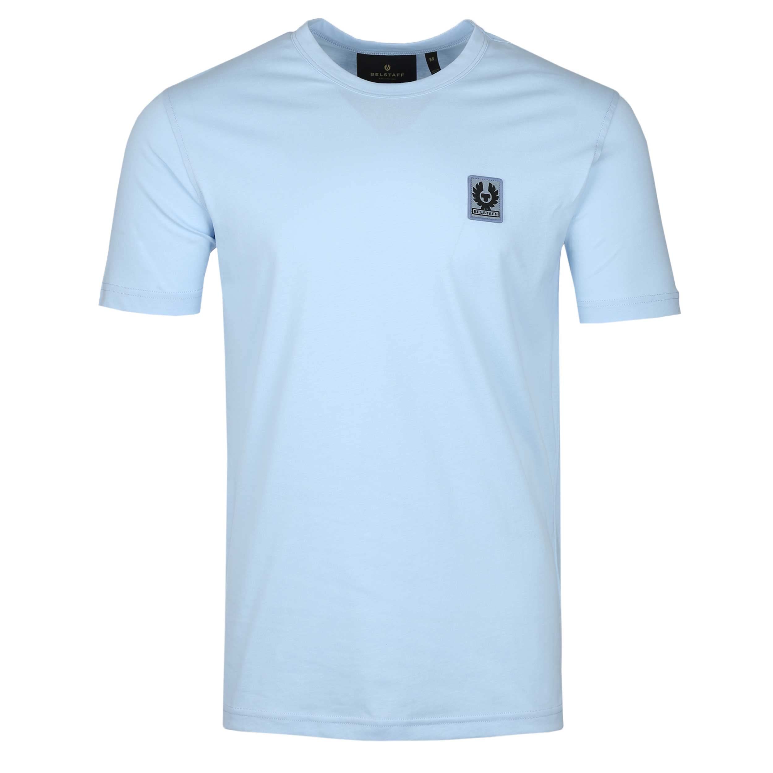 Belstaff Men's Sky Blue Logo T-Shirt In Cotton, Size Xl