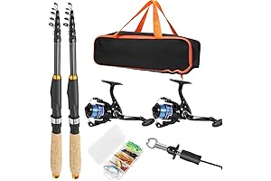 Upgraded Fishing Pole Combo Rod Kit with Spinning Reel, Lures and Accessories,...