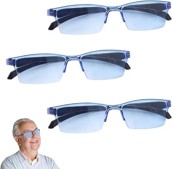3 Pcs of Intelligent Dual Focus Glasses, Presbyopia Glasses for Women, Anti-Radiation Blue Light, Suitable for Reading, Computer or Tv, Suitable for Men and Women