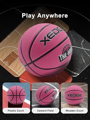 Miniatura 6 de XEDGE Baloncesto 29.5" Tamaño 7 Juego de baloncesto de goma para interiores y exteriores