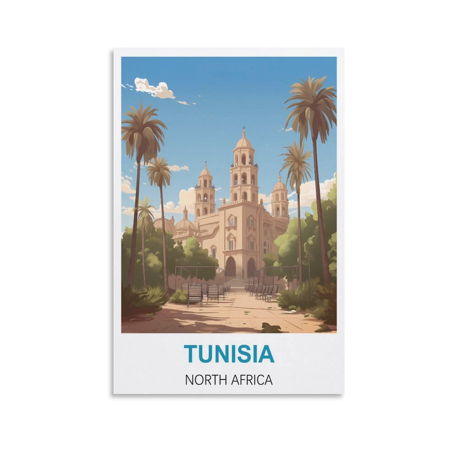 Tin Signs Retro,Tunisia North Africas,Wall Art Decorative Plaque Decor for Home Livingroom Bedroom Cafes Coffee Bars Decoration Gifts 15x30cm