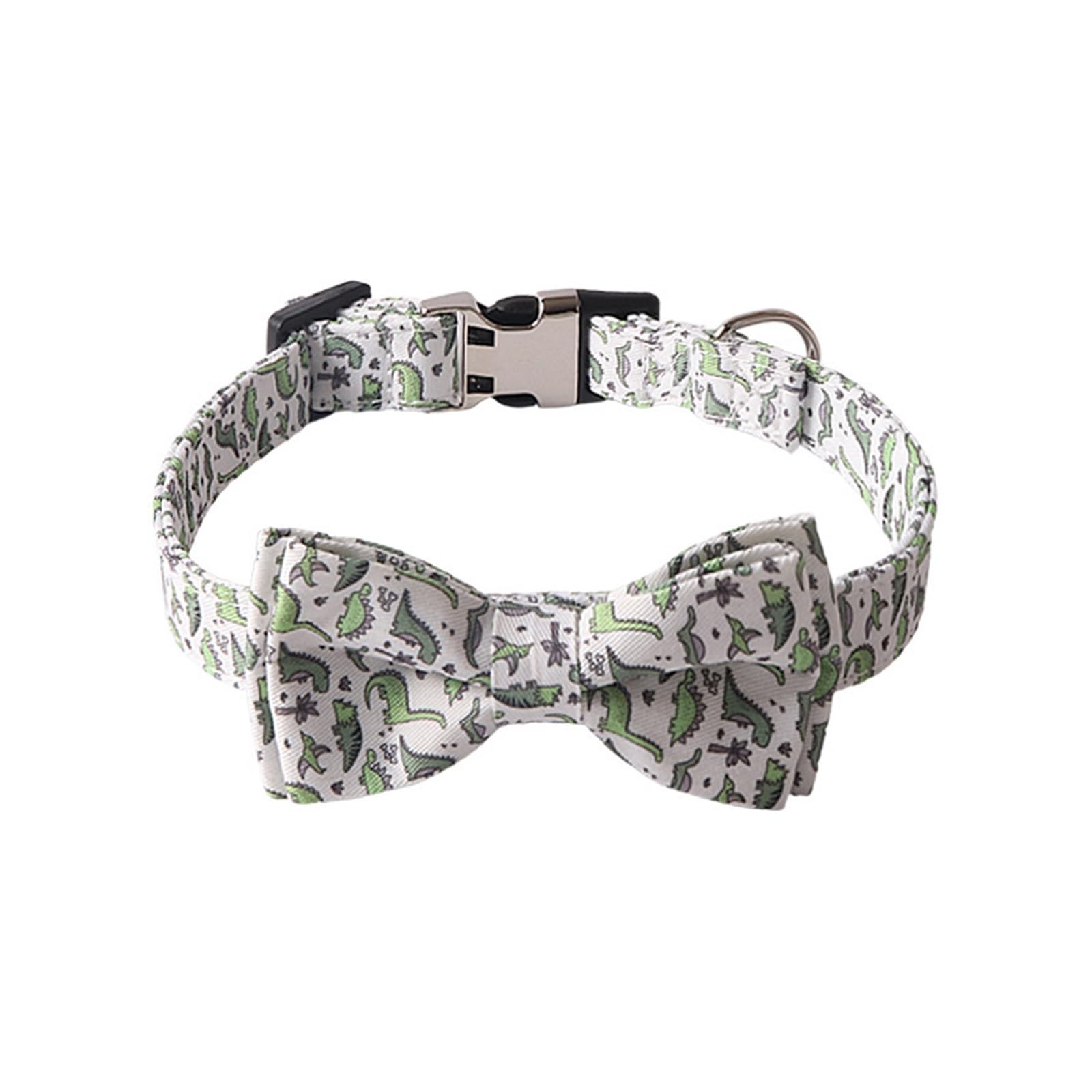 Collare per cani personalizzato con design floreale, collare regolabile per animali domestici, con targhetta per nome, morbido collare in nylon (bianco, L)