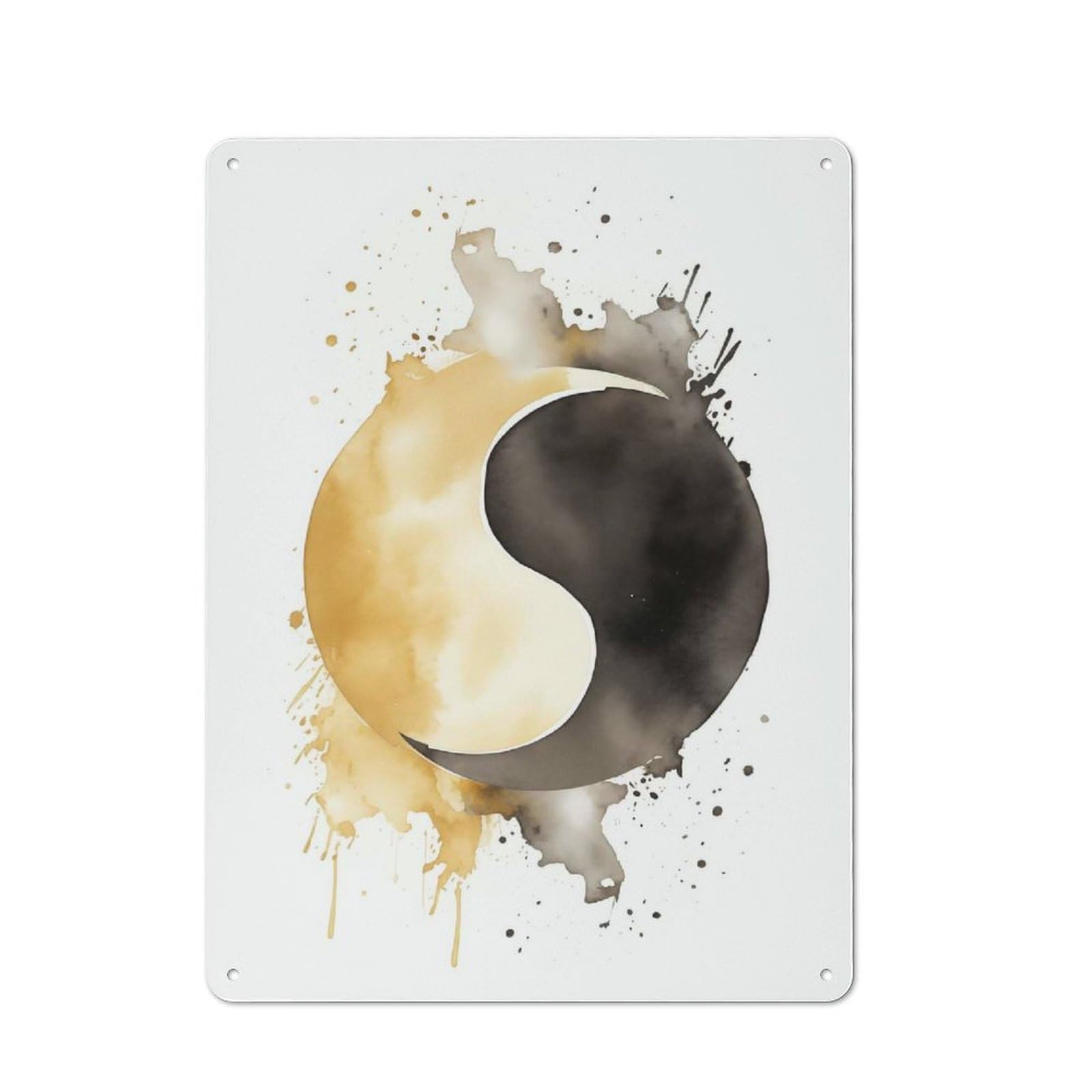 A Yin And Yang Watercolor Retro Metal Sign 40x30cm for Garden Room Or Summerhouse, A Decorative Christmas Gift for Summerhouse Decorators
