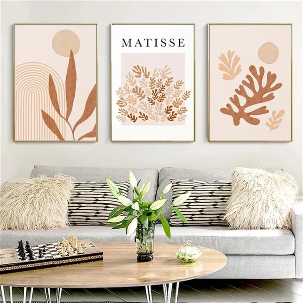 WUHBCZ Canvas Paints-Abstract Canvas Print Lines Colour Block Vintage Art Scandinavian Posters Aesthetic Picture for Wall Painting Living Room Home Decor-60 * 70cm/3PCS (No Frame)