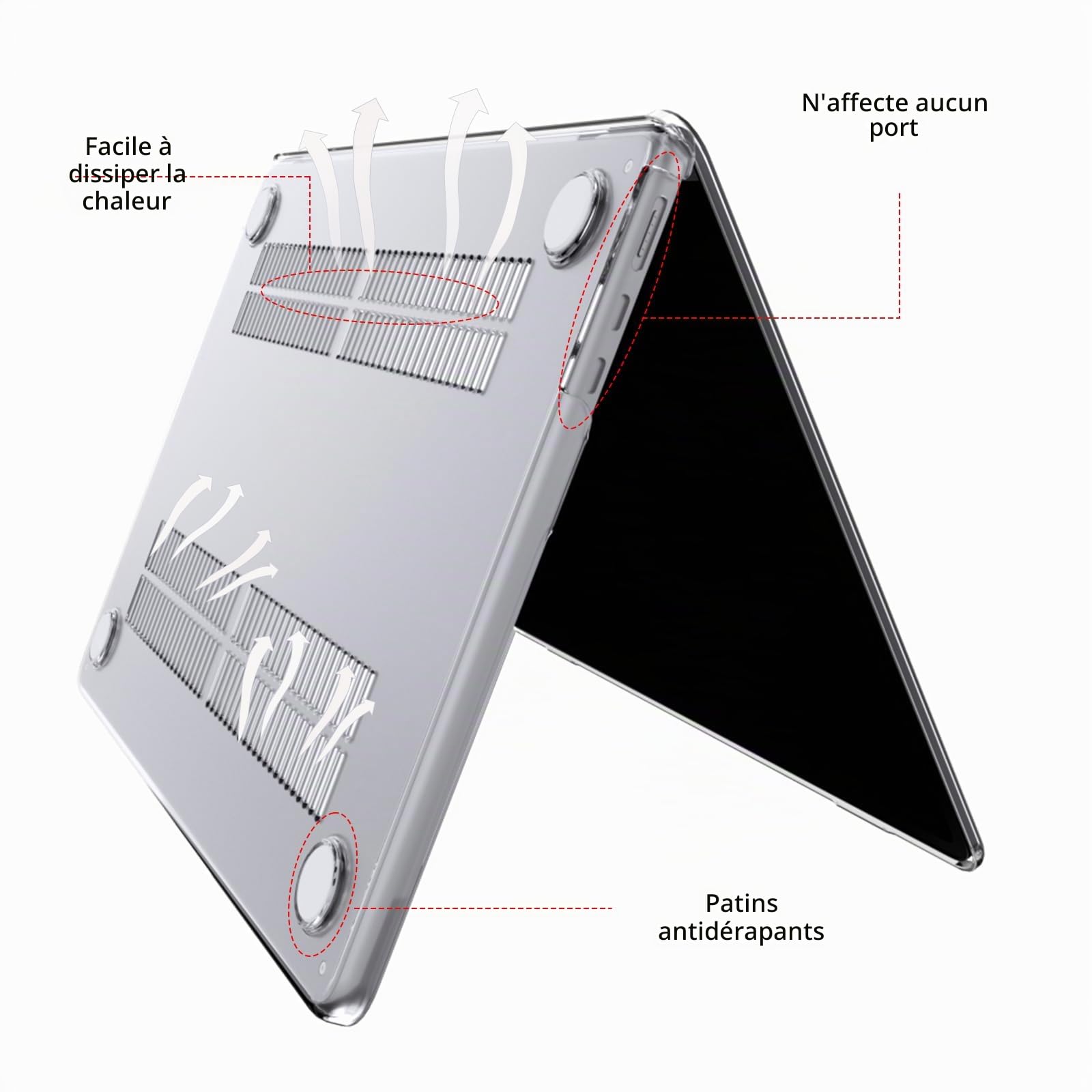 Coque MacBook Air 13 Pouces M5 M4 M3 M2 A3449 A3240 A3113 A2681 Transparente