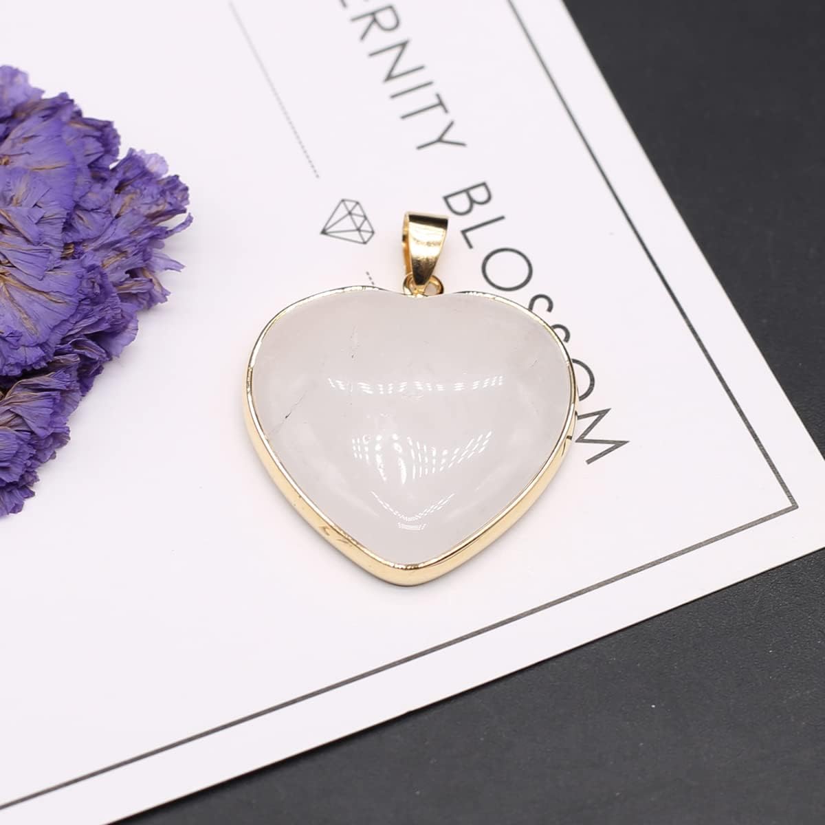 LHJ 5 Pcs natural stone pendants heart shape polished crystal agate stone random pendants for jewelry making necklace bracelet - Image 4