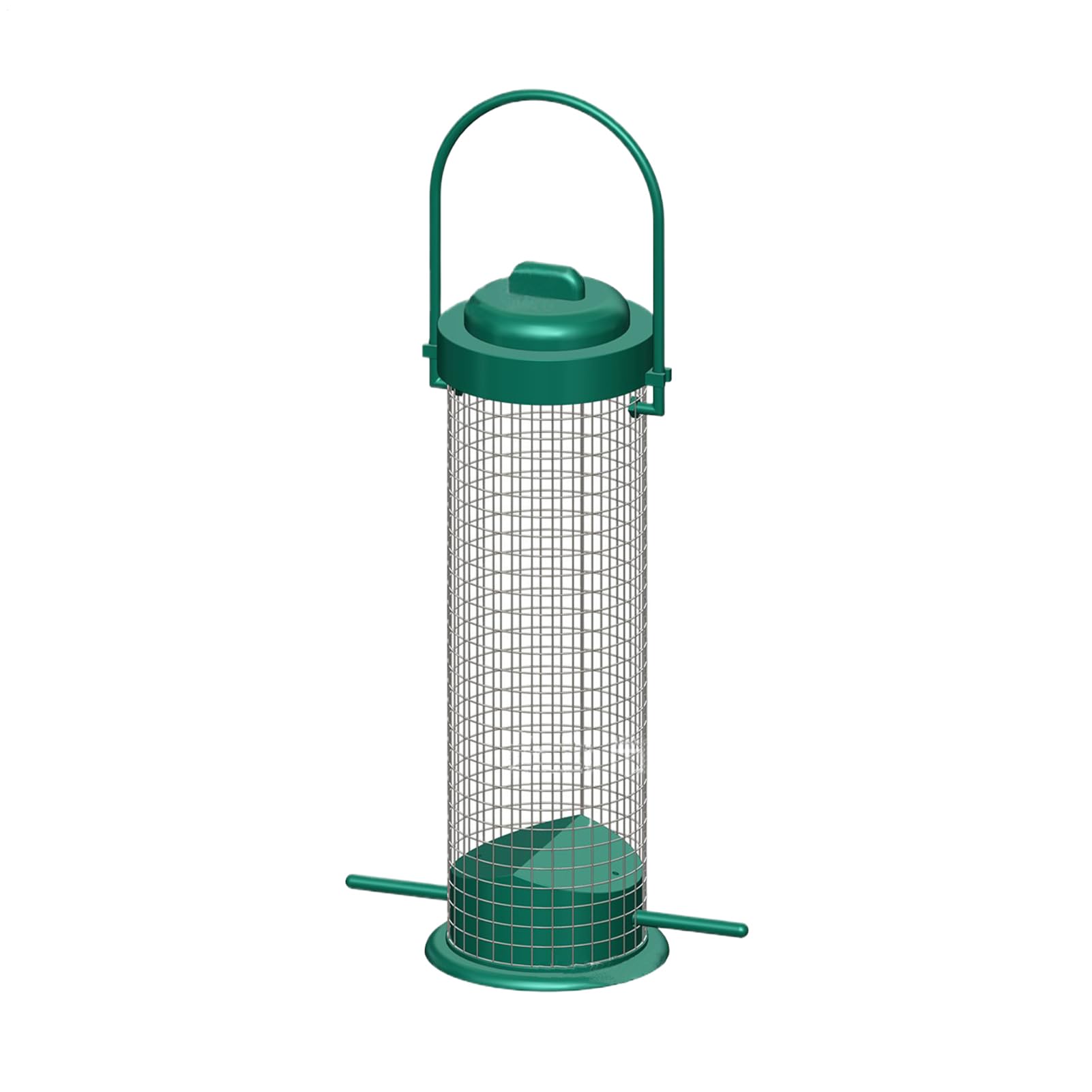 Wild Bird Seed Feeder – Metal Cage Design Preventing Squirrels, Hanging Mesh Tube Feeder Supporting Suet Balls Sunflower Seeds Nuts, Outdoor Feeding Accessory Attracting Colorful Birds | Garde