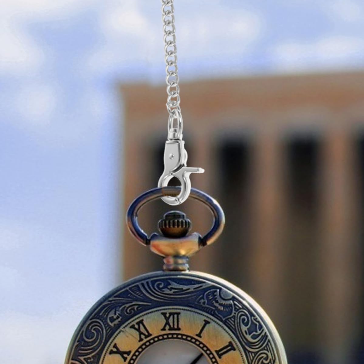 Stainless Steel Pocket Watch Chain Silver 3pcs Wallet Chain