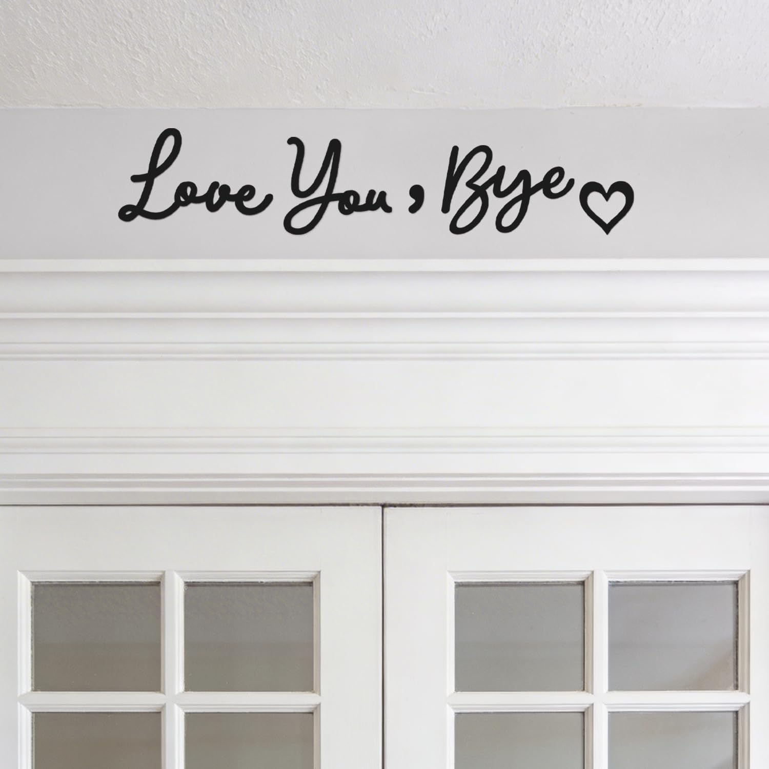 Love You Bye Sign Above Door Wooden Door Topper Decoration Entry Way Decor image 2