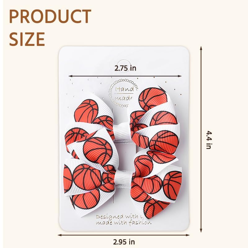 Basketball Bow Hair Clips for Girls Basketball Cheer Bows for Hair Sport Themed Hair Barrettes Accessories Basketball Lover Cheerleaders Hair Pins