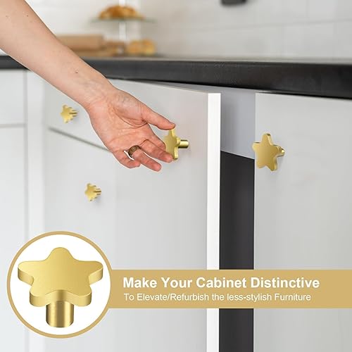 Miniatura 5 de 4 manijas de latón macizo en forma de corazón, manijas de oro cepillado de 1.18 pulgadas para armarios de cocina, muebles, armario, puerta, tocador,