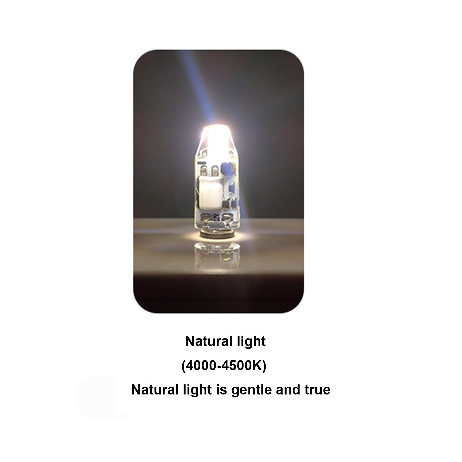 Bombilla LED G4 con atenuación 3W Lámpara inferior dos pines equivalente a halógeno 30W CA/CC 300 lúmenes 360 ordm; Ángulo haz, iluminación paisaje, no regulable, natural