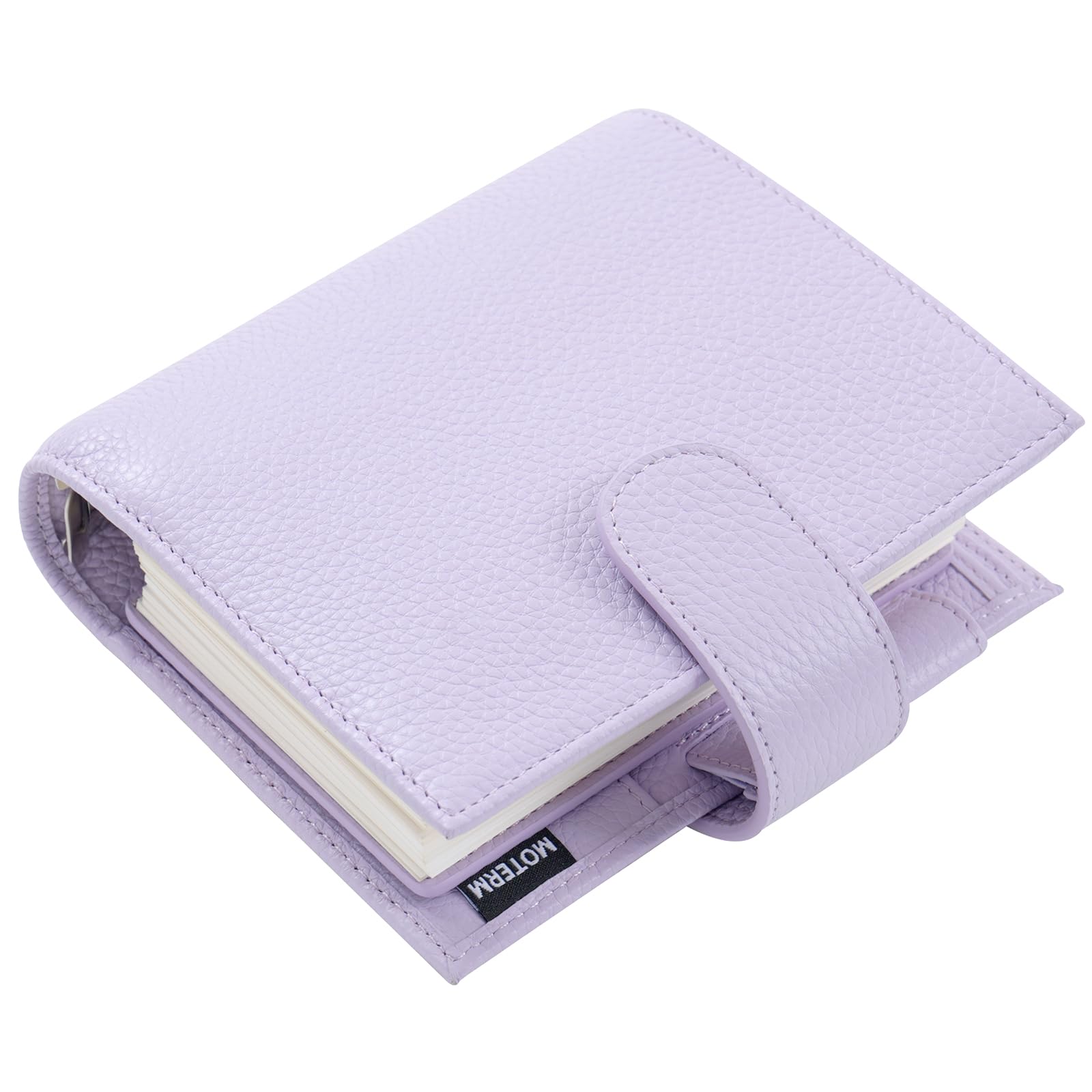 Moterm Pocket Luxe Ring Planer– Echtes Leder Binder Organizer (Kiesel-Lavendel, 30mm Ring)