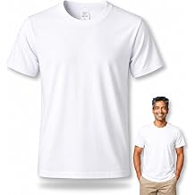 Sublimation Blank T-Shirts, Polyester, Crew Neck, White, Unisex