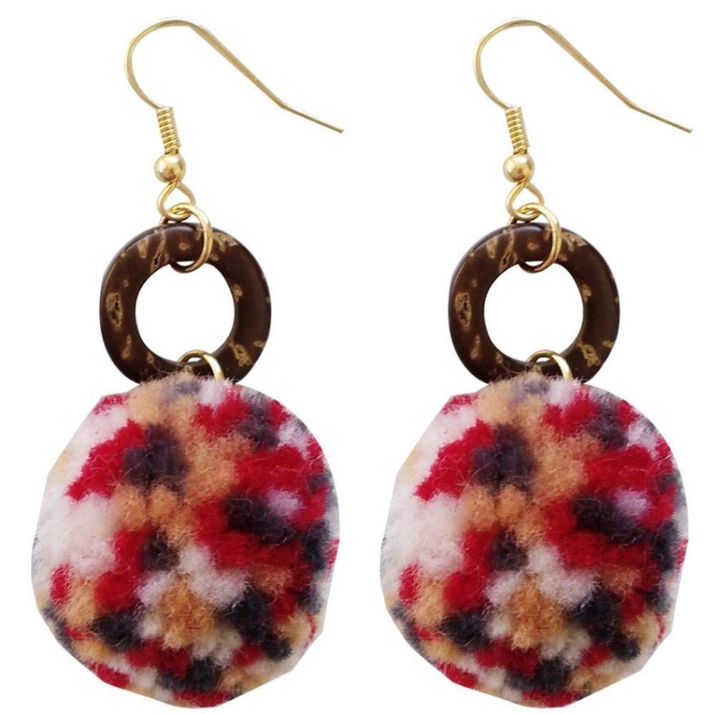 Earrings,Jewelry Earless Ear Clips Baoyuan Warm Winter Hair Ball Earrings Fashion Metal Texture Earrings Winter Without Ear Piercing