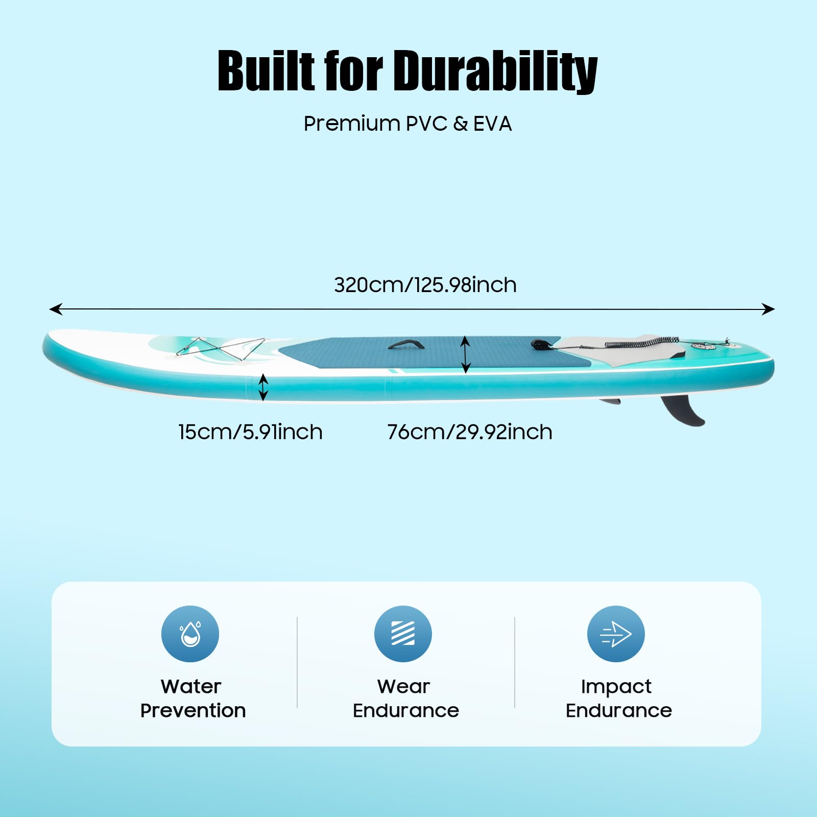 Tabla de surf hinchable de pie para remo, juego de tabla de surf para remo, adecuada para adultos y jóvenes, incluye remo, bomba, mochila, leash, hasta 150 kg