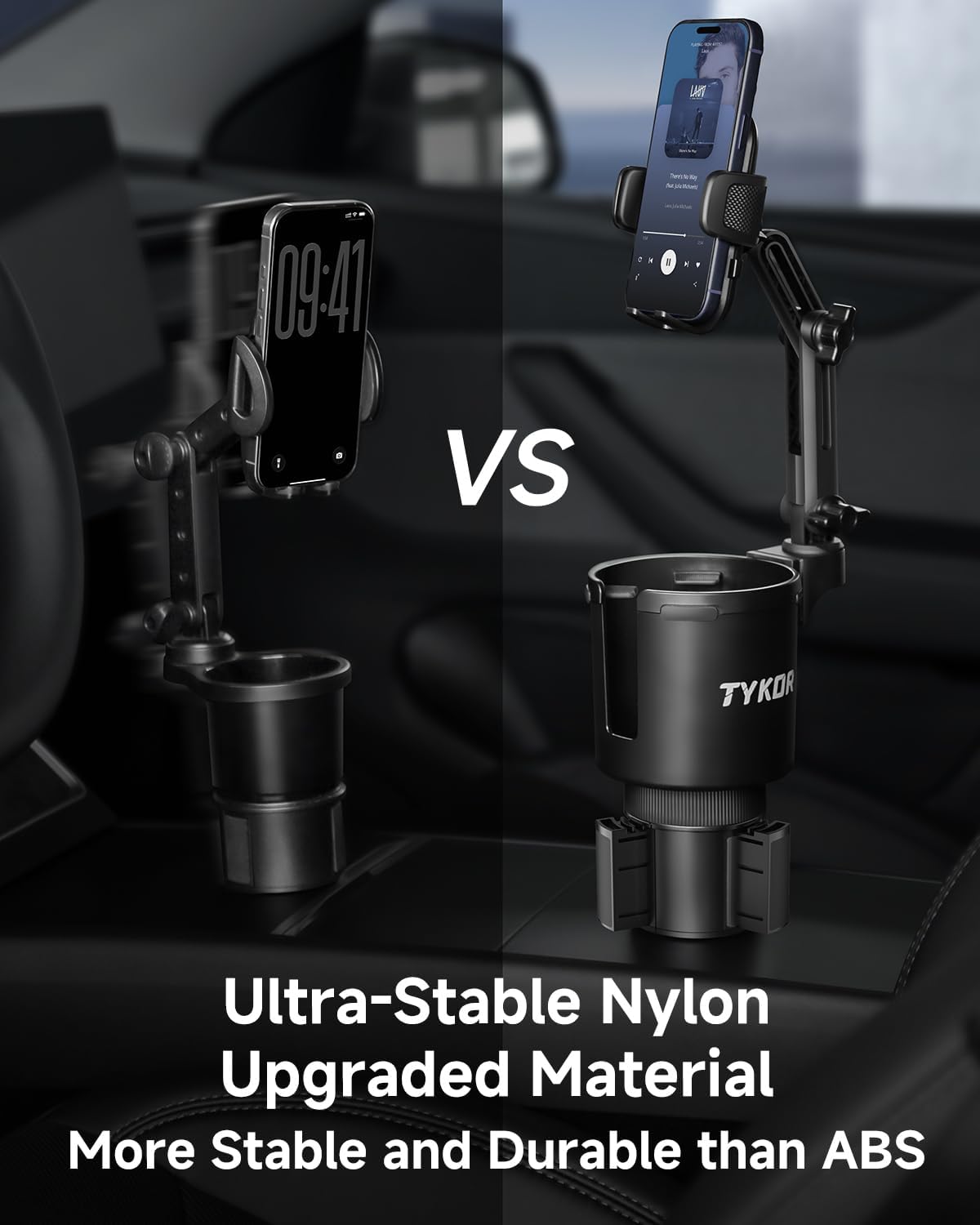 TYKOR Cup Holder Phone Holder for Your Car, 2 in 1 Cup Holder Phone Mount