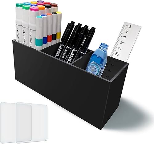 Soporte acrílico para bolígrafos y cubiertos, taza de brochas de maquillaje, organizador de almacenamiento de escritorio o pared, perfecto para