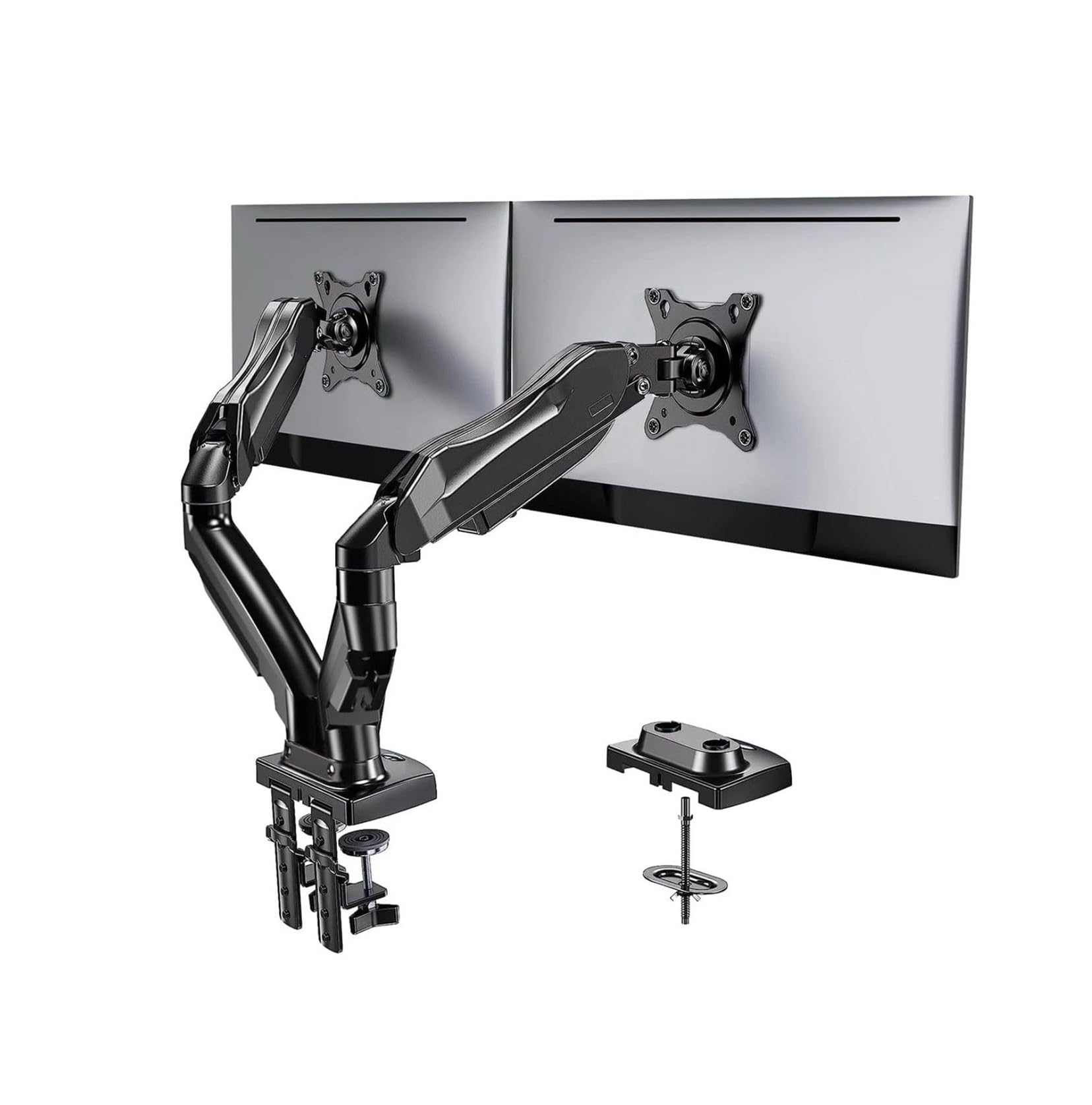 TKJfdTY Dual Monitor Stand - Adjustable Monitor Desk Mount Swivel Vesa-