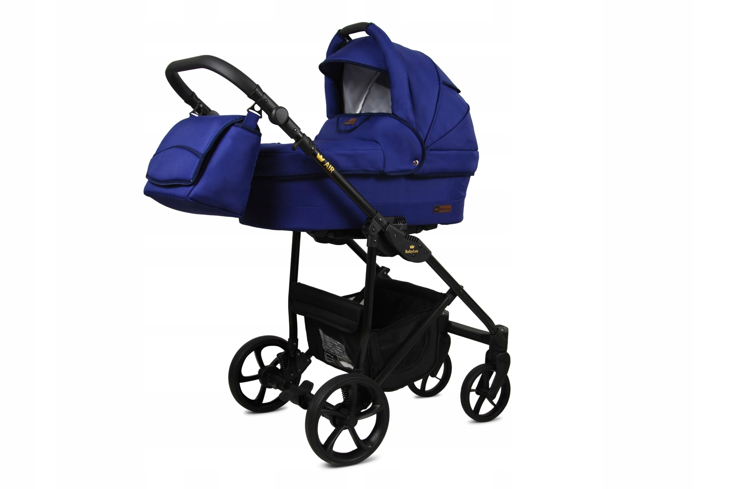 BabyLux® Zestaw wózków dziecięcych 2 w 1 – Air – Sailor Blue – w zestawie wanienka dla niemowląt, fotelik sportowy Buggy – wózek dziecięcy kombi z torbą do przewijania, ochroną przed deszczem