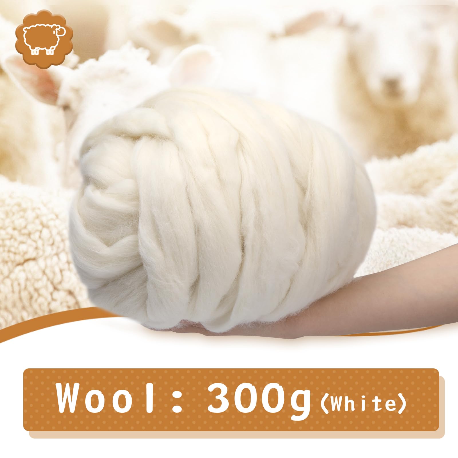 Snapklik.com : JUPEAN Wool Roving 10.58oz/300g Needle Felting Wool ...