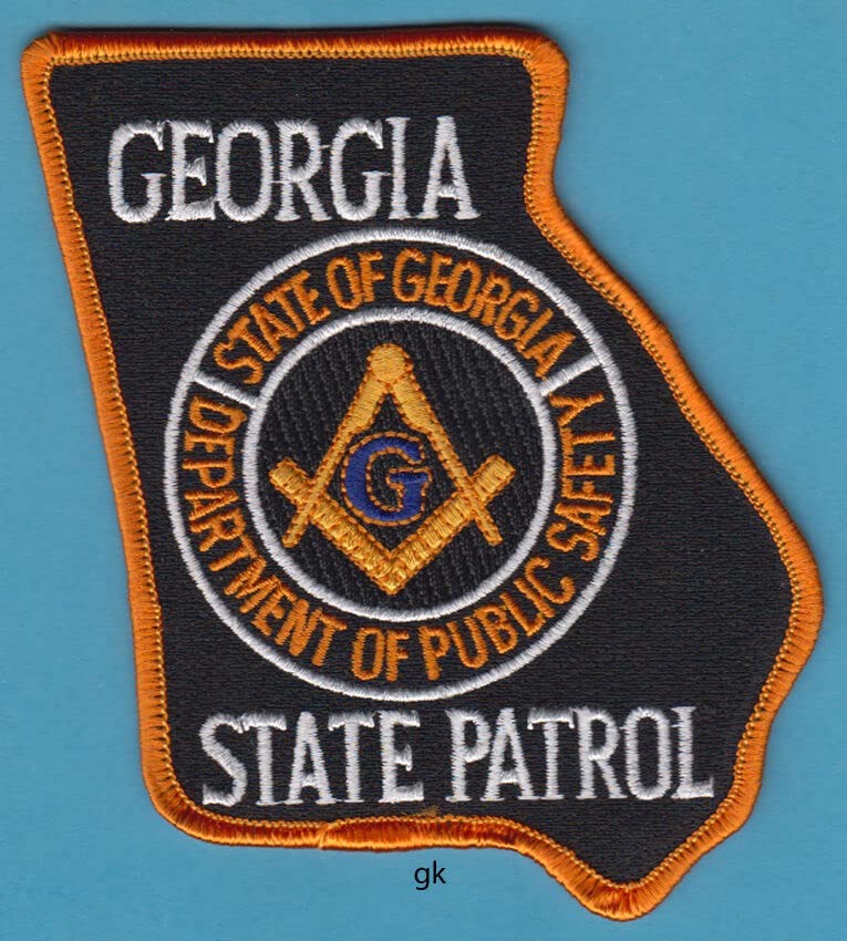 Embroidered Patch - Patches for Women Man - Georgia State Shape Patrol DPS Mason Masonic Police Shoulder Patch