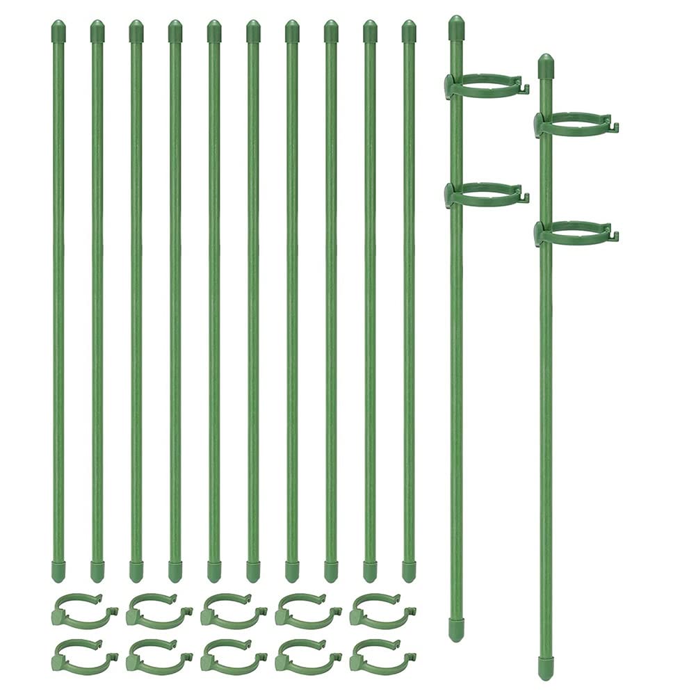 Littimoon 20 Pack Plant Support Stakes Flower Support Stake Plant Cage Support Rings Adjustable Garden Single Stem Floral