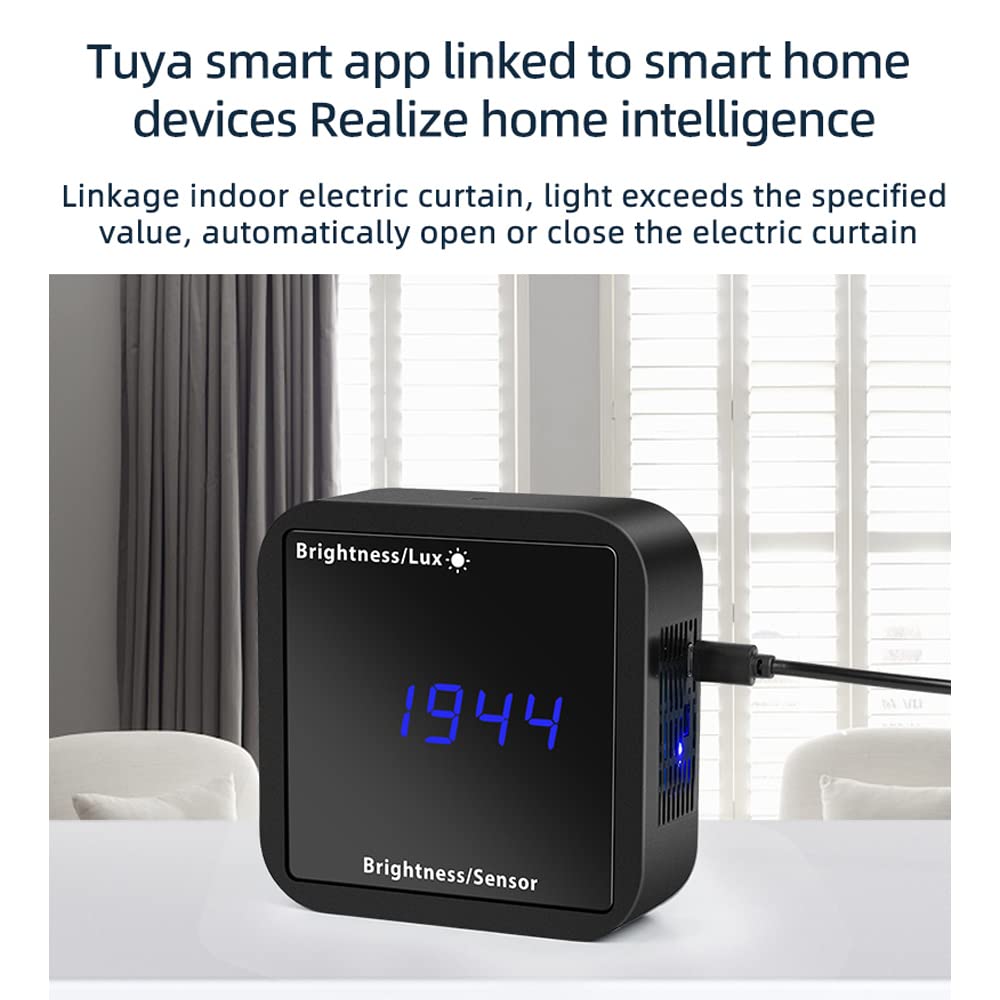 Irfora Tuya ZigBee Intelligent Light Detector Temperatur- und Feuchtigkeitssensor mit LED-Display-Unterstützung APP Control Home Linkage Kompatibel mit Home