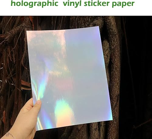 Miniatura 2 de AWEELON 20 piezas holográficas papel de vinilo imprimible etiqueta de papel para impresora láser de inyección de tinta tamaño A4