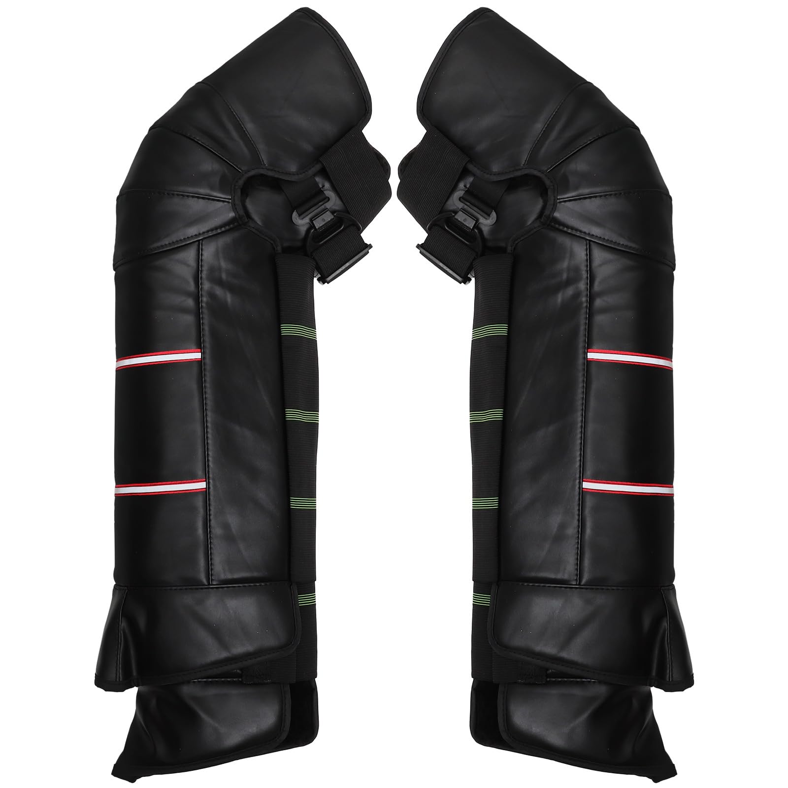 OUNONA 2 Pezzi Protezioni Ginocchio Moto Invernali Riscaldate Antivento Strisce Riflettenti, Maniche Lunghe per Ciclismo, Sci e Alpinismo, Accessori Sicurezza per Guida Colore Casuale