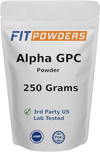 Miniatura 10 de FitPowders Alpha-GPC Polvo de 1.76oz de colina, sin OMG, vegano, probado por terceros, compatible con la memoria y el enfoque, con cucharada