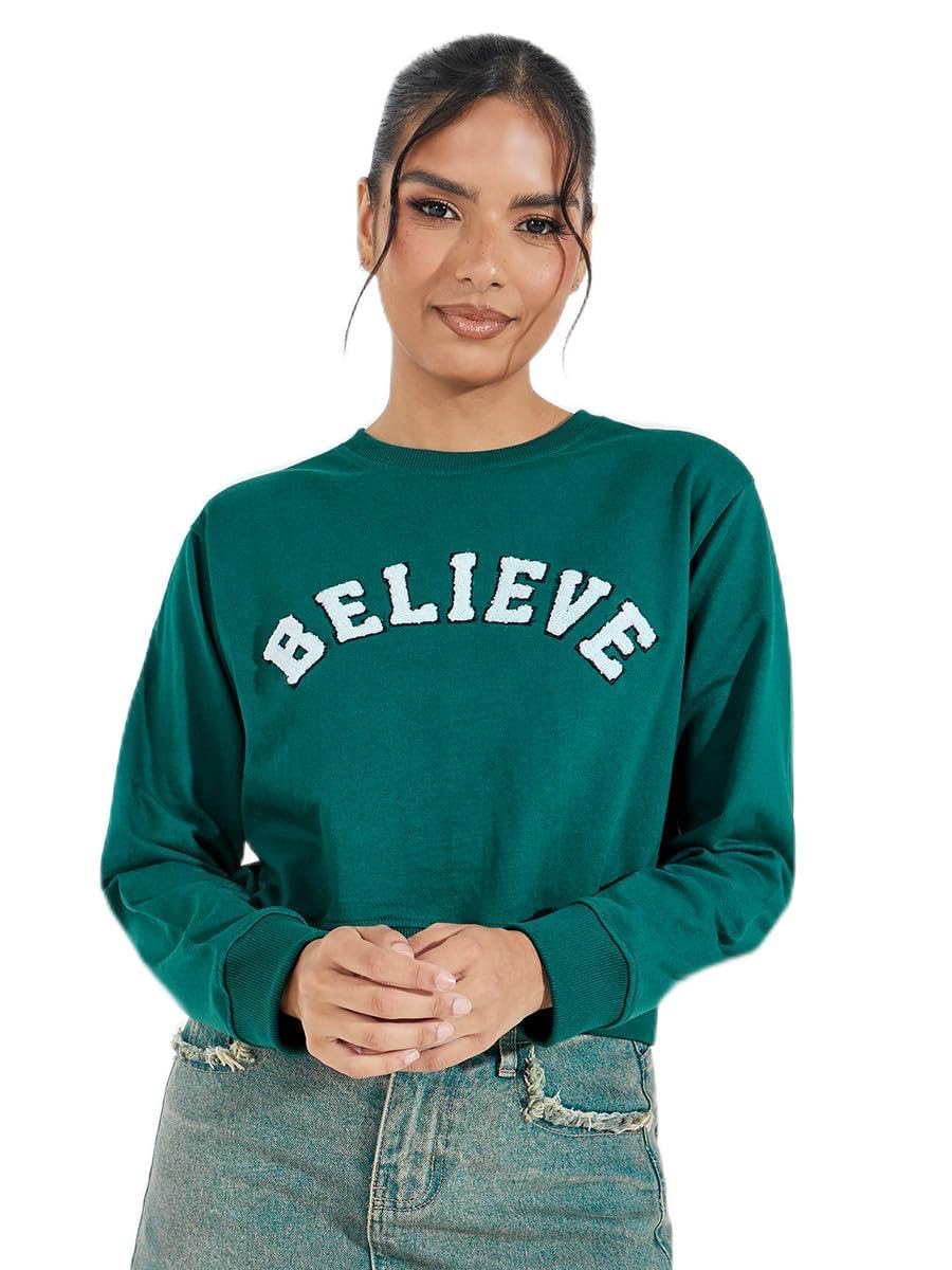styli Women Embroidered Regular Fit Short Length Casual Pullover Sweatshirt | Stylish Casual Sweatshirt for Women |Ideal for Office-picture-50