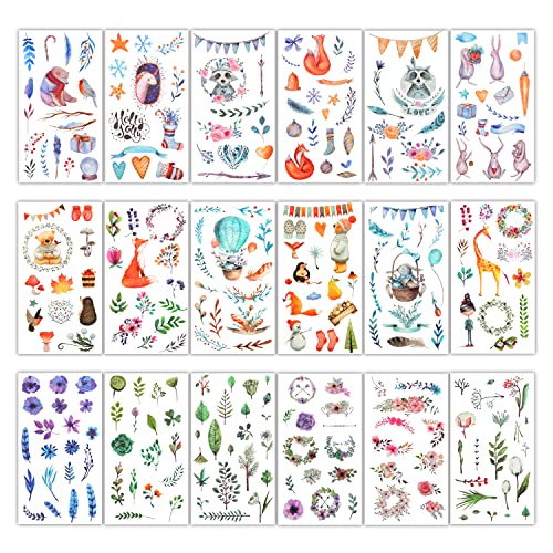 Scrapbook Stickers, Cute Kawaii Animal Planner Stickers for Kids DIY Arts Crafts, Laptop, Journaling, Scrapbooking, Gift Cards, Water Bottles, Photos, Calendars and More(Cute Stickers)
