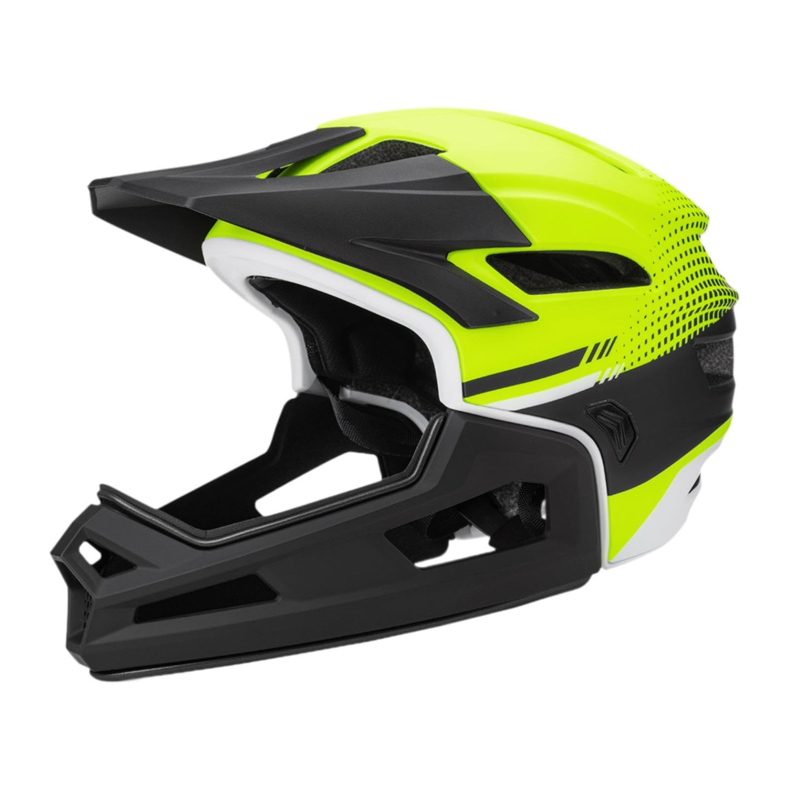 harayaa Full Face MTB Helmet, Bike Helmet with Detachable Chin Guard Safe Adjustable for Cycling Skateboarding Climbing Mountain Road Bike BMX 56cm-62cm (Black Yellow)