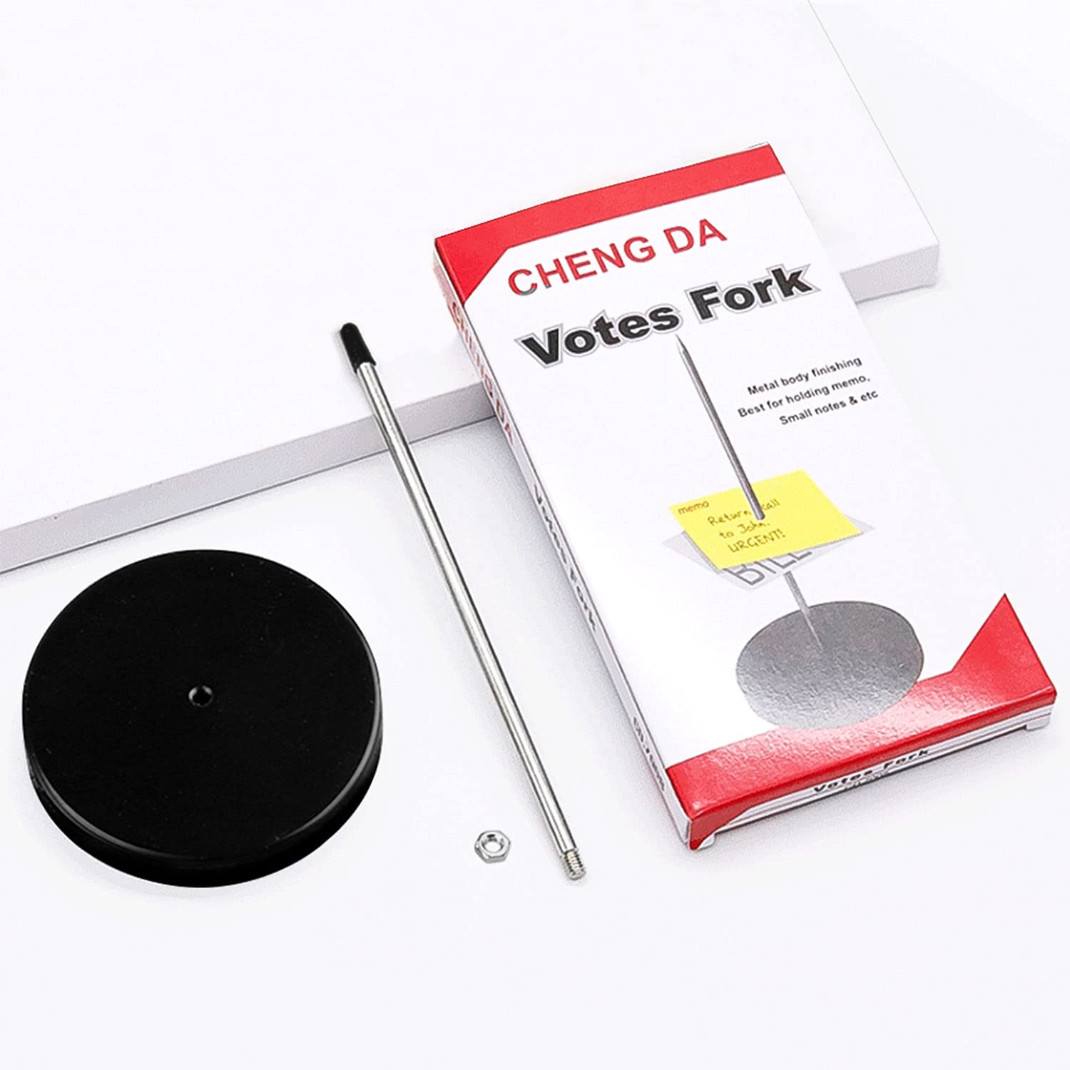 Pincho para Notas de Acero Inoxidable,4 Pcs Sostenedor para Notas,Tenedor Sostenedor Soporte Para Recibos De Papel Pincho para Tickets para Factura Recibo Nota Papel (Negro)