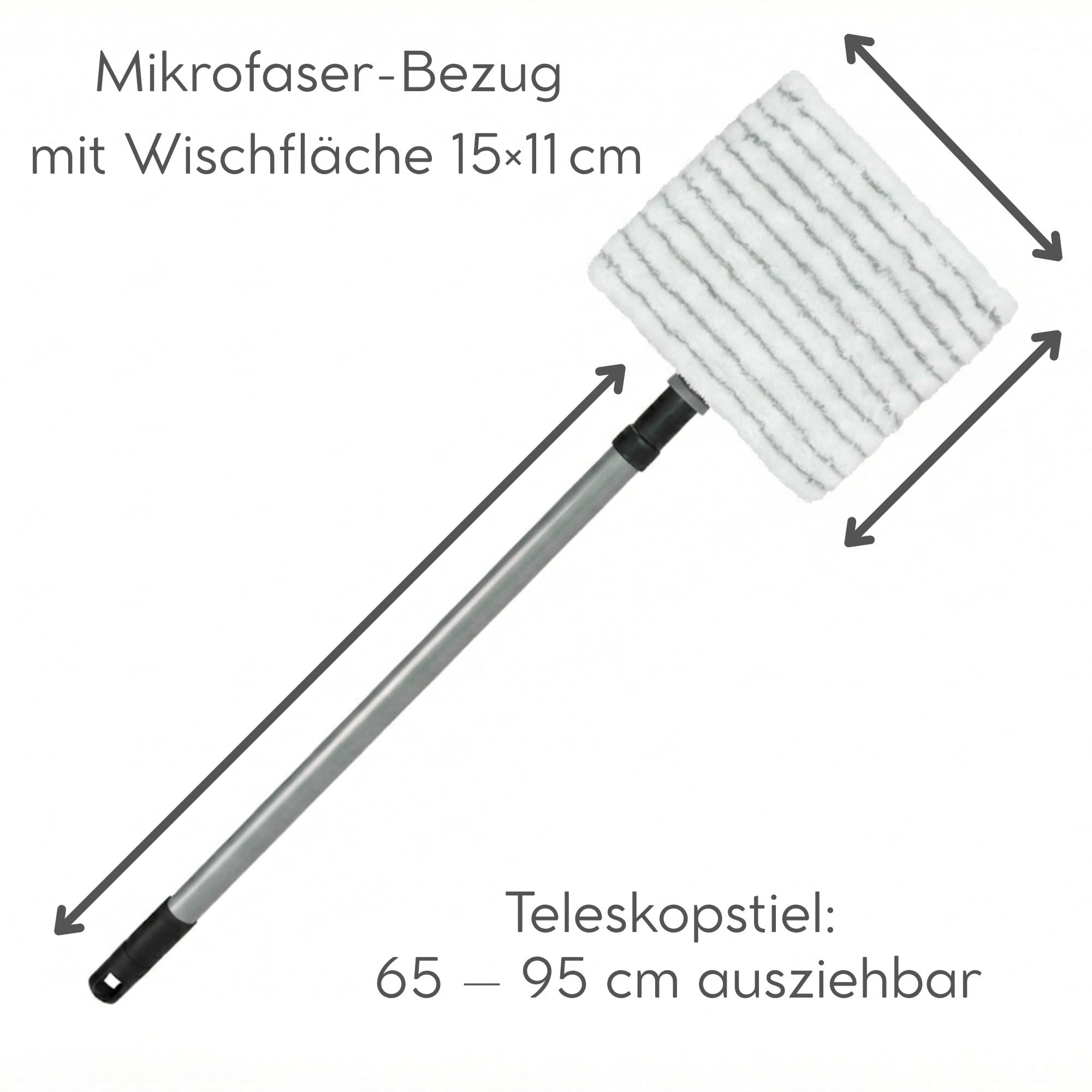 Novaliv 4 limpiadores de azulejos para baño con mango telescópico, incluye funda de microfibra para limpiar azulejos, baño