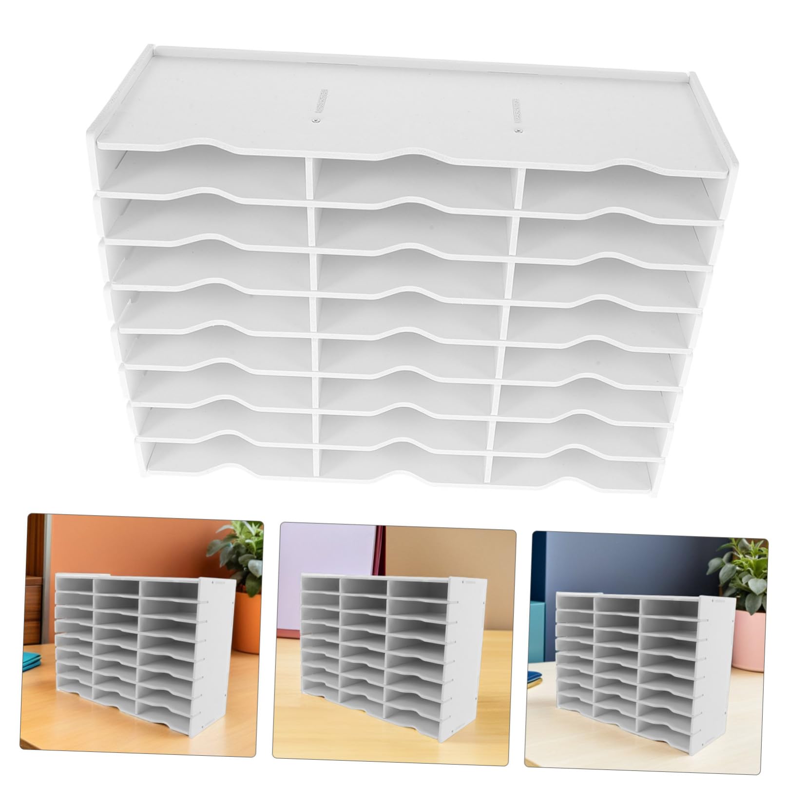 Angoily Organizer da Scrivania con Scomparti Scatola Documenti e Supporto per Tampone Contenitore Versatile per Ufficio e Hobby Domestici Struttura Compatta e Resistente in Plastica