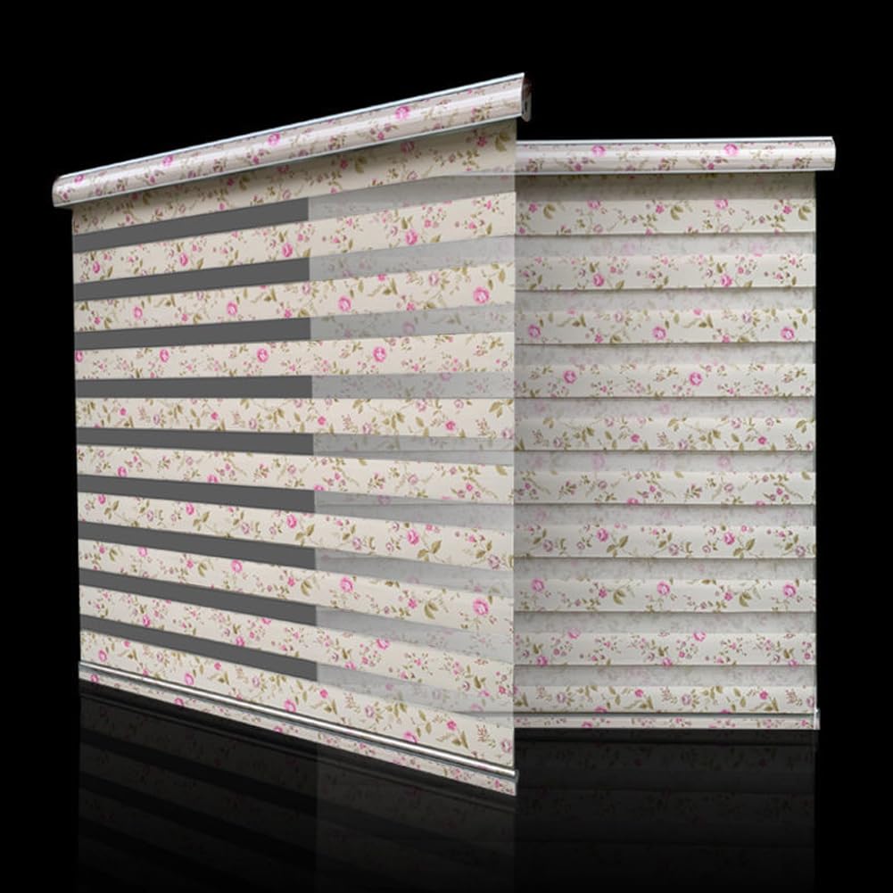 Day and Night Roller Blind Zebra Window Blinds,Light Filtering Privacy Window Screen Roller Shade for Bedroom Bathroom,Dual Layer Zebra Roller Blind (Navy,140x170cm)