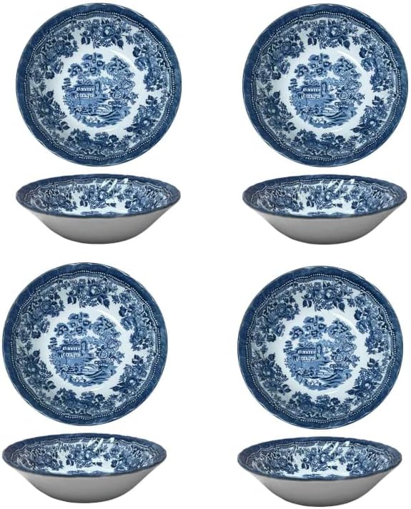 Churchill Royal Wessex Tonquin Blue Chelsea - Tazón de avena de 6 pulgadas, juego de 4, fabricado en Inglaterra