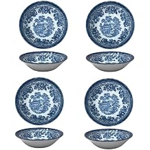 Churchill Royal Wessex Tonquin Blue Chelsea 6" Oatmeal Bowl - Set of 4, Made in England