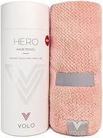 VOLO Hero XL Hair Towel - Nanoweave Microfiber Super Absorbent, 50% Faster Dry, Anti-Frizz Breakage, Secure Snug Strap for Thick Long Hair - Cloud Pink