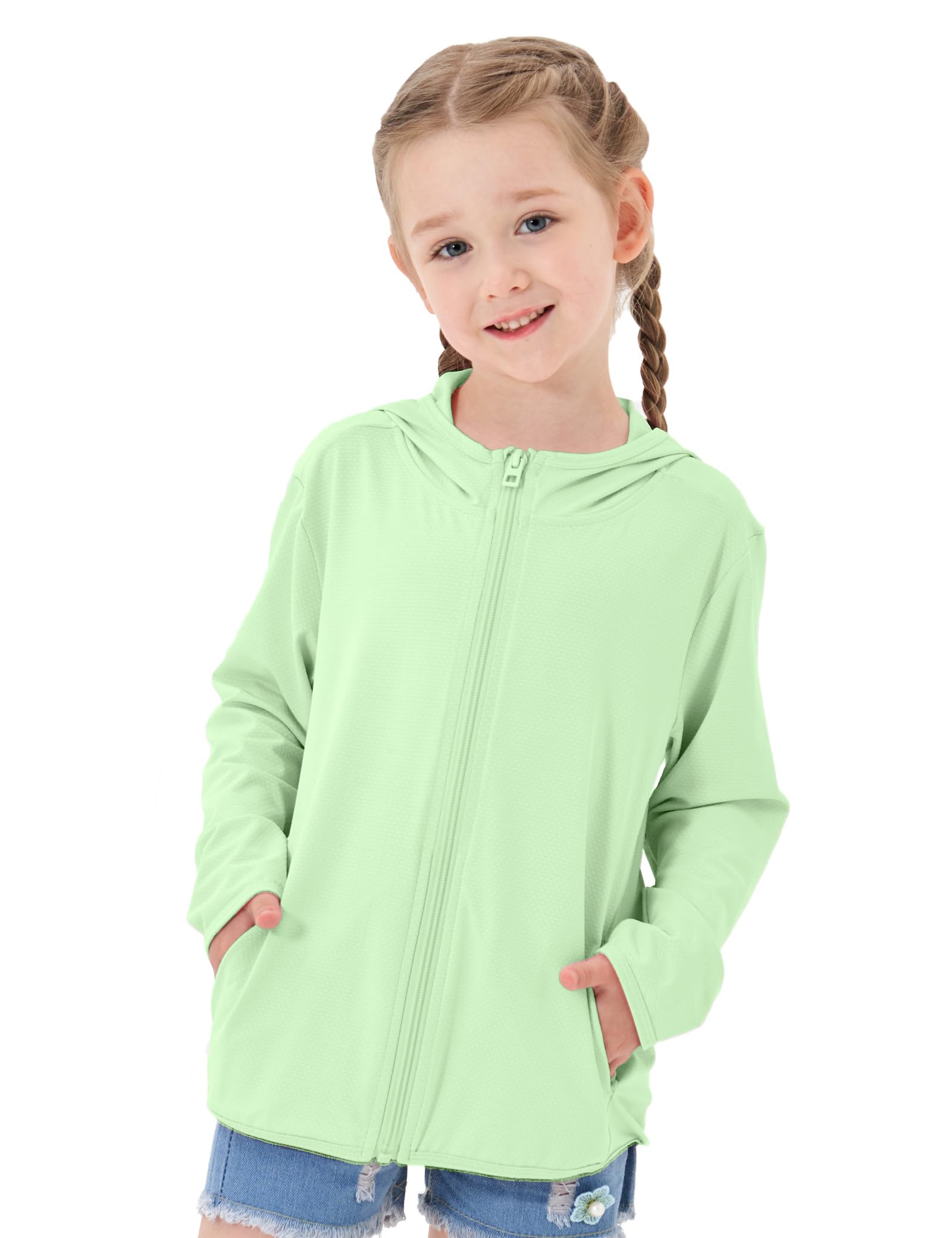 TAGIHOO Kids Sun Protection Hooded Zip Jacket for Boys Girls
