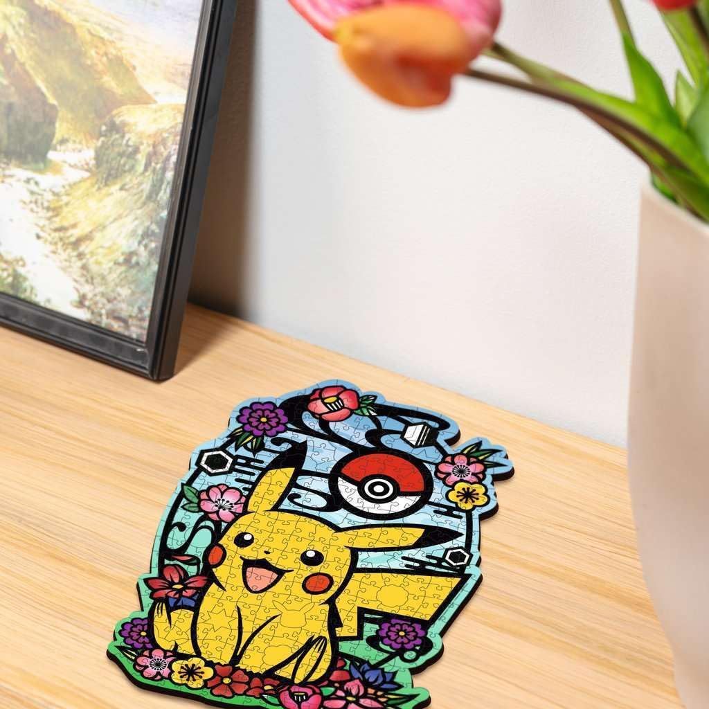 Ravensburger Pokemon Gifts - Pikachu Shaped 300 Piece Wooden Puzzles for Adults and Kids Age 12 Years Up