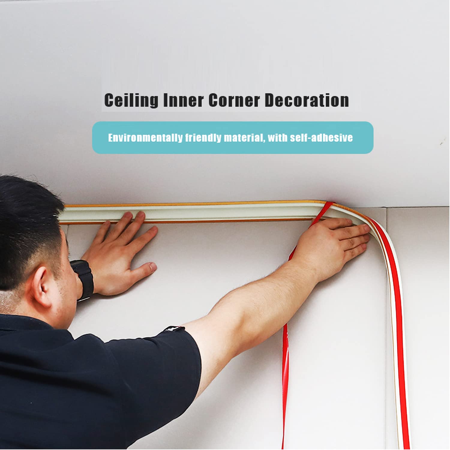 ZEYUE Flexible Molding Trim Peel and Stick Ceiling Cornice skirting