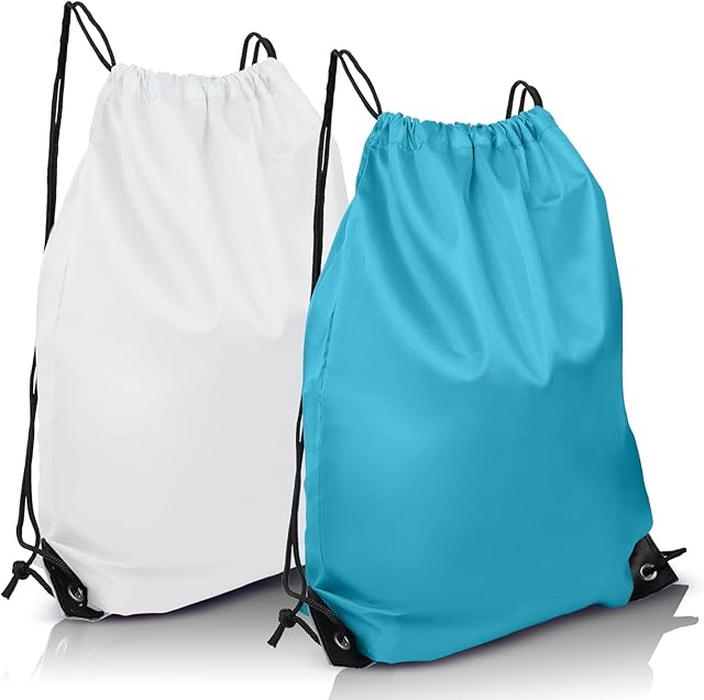 2PCS Drawstring Bags, PE Bags Drawstring Gym Bag, String Swimming Bag Trainer Bag Personalised Drawstring Bag, Suitable for Sports, School, Swimming and Various Other Activities