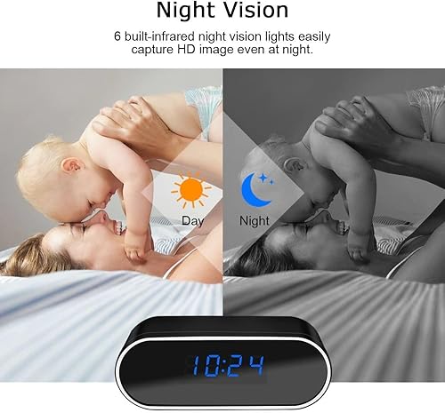 Miniatura 4 de Mini cámara 1080P HD inalámbrica de seguridad para interiores con control de aplicación, pequeña cámara con detección de movimiento, visión