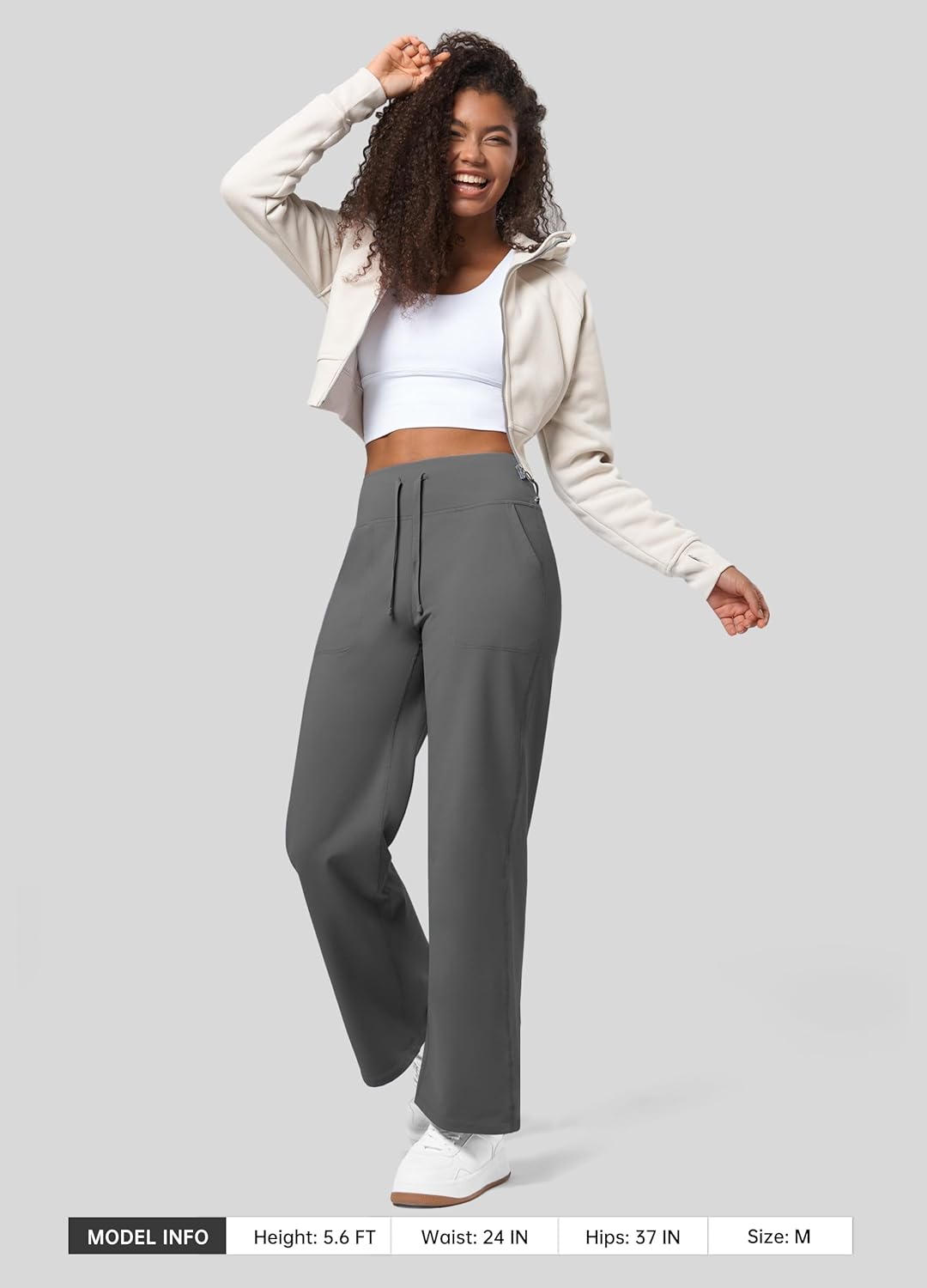 Willit Women's Fleece Lined Pants Wide Leg Thermal Yoga Winter Pants with Pockets High Waist Comyf Casual Lounge Pants - Image 6