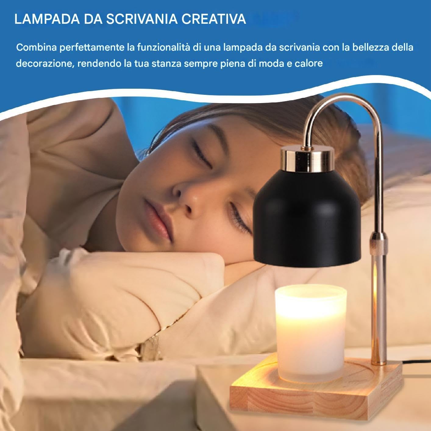 Generico Lampada Scalda Moderne Dimmerabile Timer Profumata | Versatile e Multifunzionale per Ogni Ambiente Dimmerabile, Con Timer, Adatta A Barattoli Di Varie Dimensioni, Per Soggiorno,