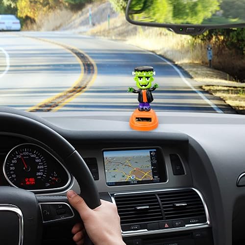 Miniatura 7 de Cabezal solar que agita el interior del automóvil, adornos de baile para decoración de Halloween, decoración de Halloween, adornos de calabaza para